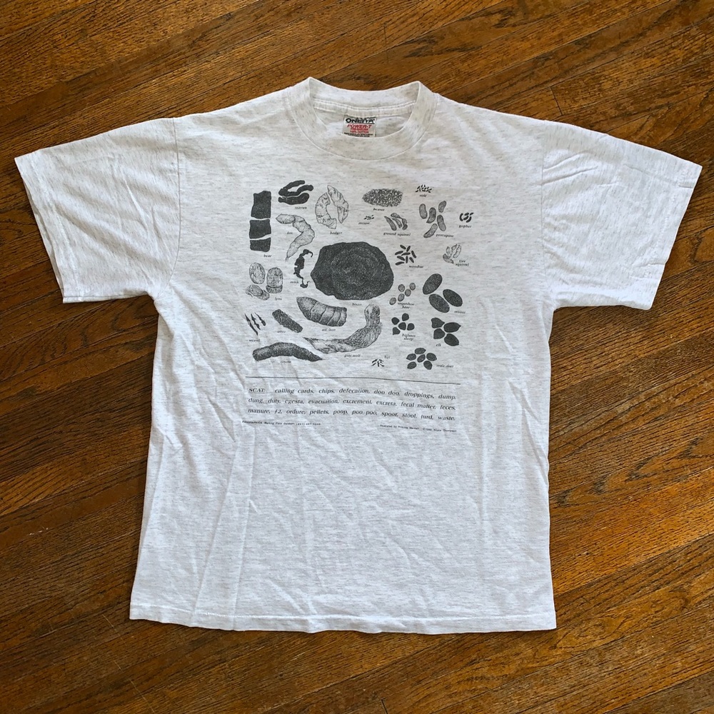 VTG 1989 Poop Chart Shirt Pangraphics Size M
